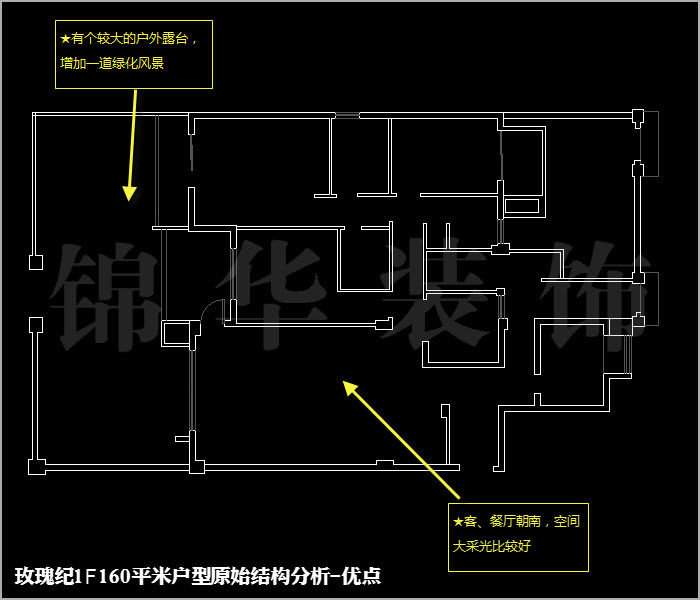 融僑中央花園玫瑰紀(jì)一樓160平米 戶型